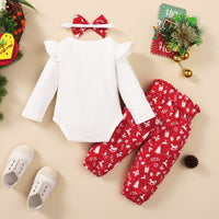 Ins Style Baby Clothing Four-piece Set With Floral Flying Sleeves