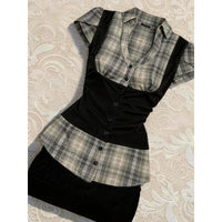Nostalgic Film Style Summer New Retro Defined-Waist Top And Flirty Skirt