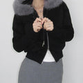 American Retro Small Letter Embroidery Fleece Padded Coat