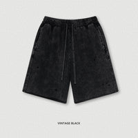Washed Waxed Over-the-knee Shorts Men's Fifth Pants