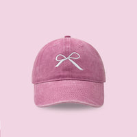 Niche Designer Bowknot Embroidery Denim Peaked Cap For Women
