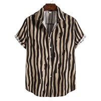 Men's Short-sleeved Fashion Loose Striped Shirt