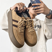 Leather Platform Casual Brown Men's Shoes