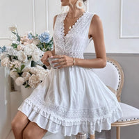Womens New Arrival Lace-Patchwork Ear-Slit Dress