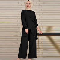 Women's Fashionable Loose Casual Solid-Color Set