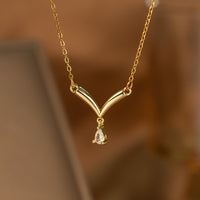 Fashionable Minimalist Internet-celebrity-style Versatile Single-diamond Pendant Necklace