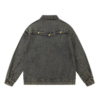 Punk High Street Design Sense Niche Tooling Denim Jacket Autumn