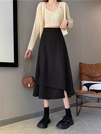Women's High Waisted Figure Flattering Asymmetrical Skirt