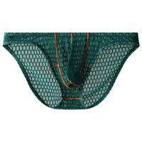 Men's Fashion Ice Silk Low Waist Lace Briefs