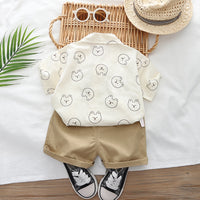 Summer Short-sleeved Suit Printed Shirt Shorts Two-piece Suit