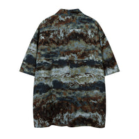 Abstract Camouflage Short Sleeve Printed Shirt Men
