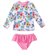 European And American Children's Split Swimsuit Long Sleeve Two-piece Suit