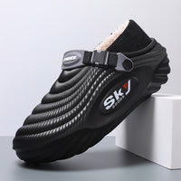Men's Cotton Slippers Winter Thick Soles Height-increasing And Lined With Fleece