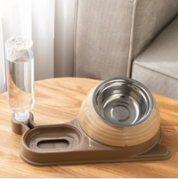 Water and food integrated pet bowl-yellow-1