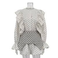 Womens Short Crew-Neck Printed Dress