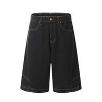 Niche Design Flip-down Denim Shorts Men