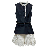 Women's Fashionable Slim-Fit Patchwork Sleeveless Dress