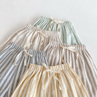 Children's Striped Lace-up Casual Pants
