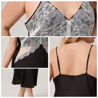 Womens Lace Sexy Nightgown Long Loungewear