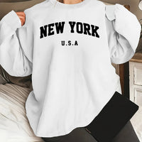 Hooded Sweatshirt Casual Long Sleeve Round Neck Women