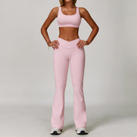 Dare To Show Off This Cross-border Color-block Yoga Set With A Beautiful Back