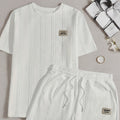 Men's Wheat Grain Tassel Type Comfortable 2-piece Set Knitting Suit