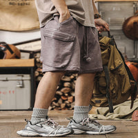 American Retro Dirty Dyed Workwear Shorts Men's Summer