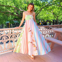 Strap Graffiti Print Swing Dress Women
