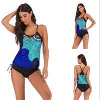 Split Swimsuit Sexy Slim Pattern Printed Triangle