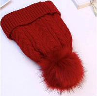 Add Cashmere Double-layer Wool Outdoor Warm Knitted Hat