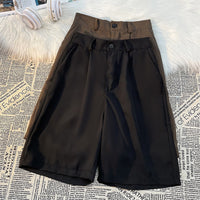 Korean Style Solid Color Simple Cropped Trousers