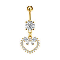 Personalized Zircon Butterfly Round Belly Button Ring