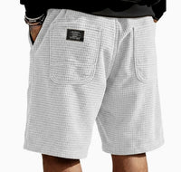 Multi-Pocket Embroidered Drawstring Elastic Waist Casual Shorts