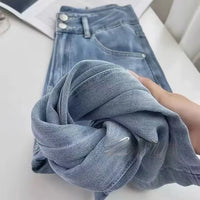 High Waist Drooping Thin Straight Pants