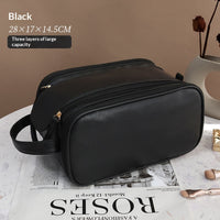Large-capacity Cosmetic Bag With Dual Zippers