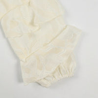 French-style Ruffled Lace Cardigan With Flared Sleeves And Tie Detailing