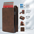 Flip-style Multi-card-slot Genuine Leather Mens Wallet