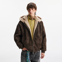 Hooded Cotton Jacket For Winter, Warm And Thick With Fur Collar