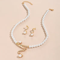 Metal Neckband Necklace Earring Bracelet Suit