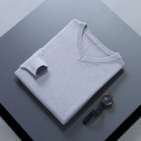 Sweater Men's V-neck Loose Solid Color Knitted Bottoming Shirt