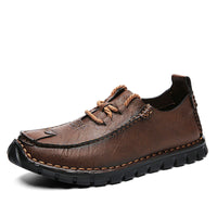 Outdoor Sports Anti-slip Lace-up Soft Bottom Men's Casual Leather Shoes