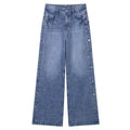 Women's High Waist Baggy Straight Trousers Jeans