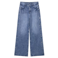 Women's High Waist Baggy Straight Trousers Jeans