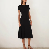 Summer Casual Chic New Round-Neck Short-Sleeve Dress
