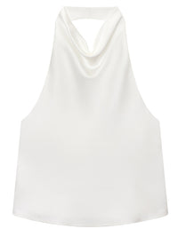 Womens Silk Satin Elegant Halterneck Tank Top