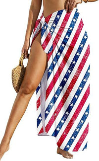 Women's Sheer Sarong High-Slit One-Size Swimsuit Cover-Up