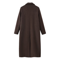 Women's Casual Solid Color Woolen Coat Jacket