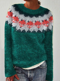 Women's Sweater Round Neck Multicolor Loose Fashion Pullover Sweater