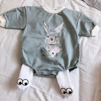 Children's Simple Cute Rabbit Romper Leggings