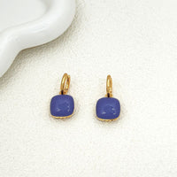 Stylish Drop-glaze Stud Earrings With Delicate Micro-set Zirconia